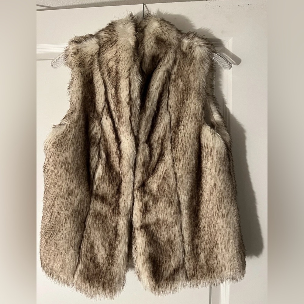 BCBGeneration Faux Fur Vest in Tan